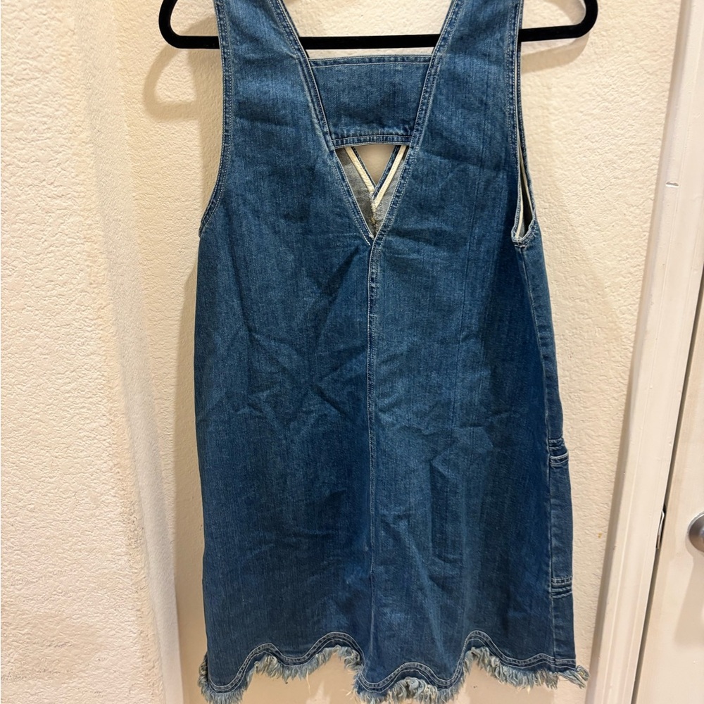 See By Chloé Denim V-Neck Pinafore Dress - Blue - Picture 3 of 3
